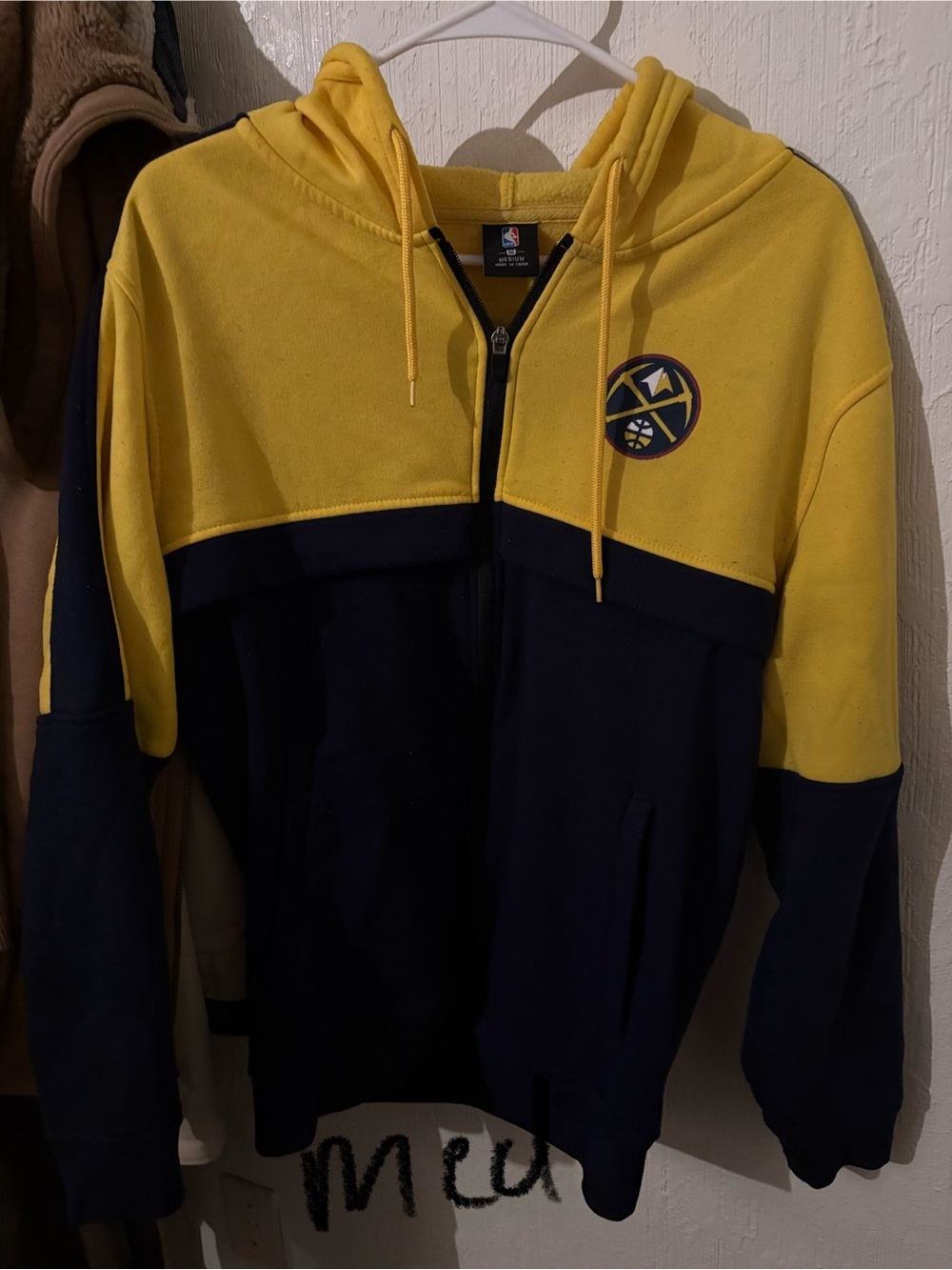 NBA Kids Denver Nuggets Yellow & Navy Full-Zip Hoodie